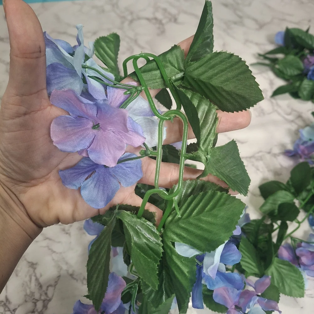 Artificial Blue and Purple Floral Garland